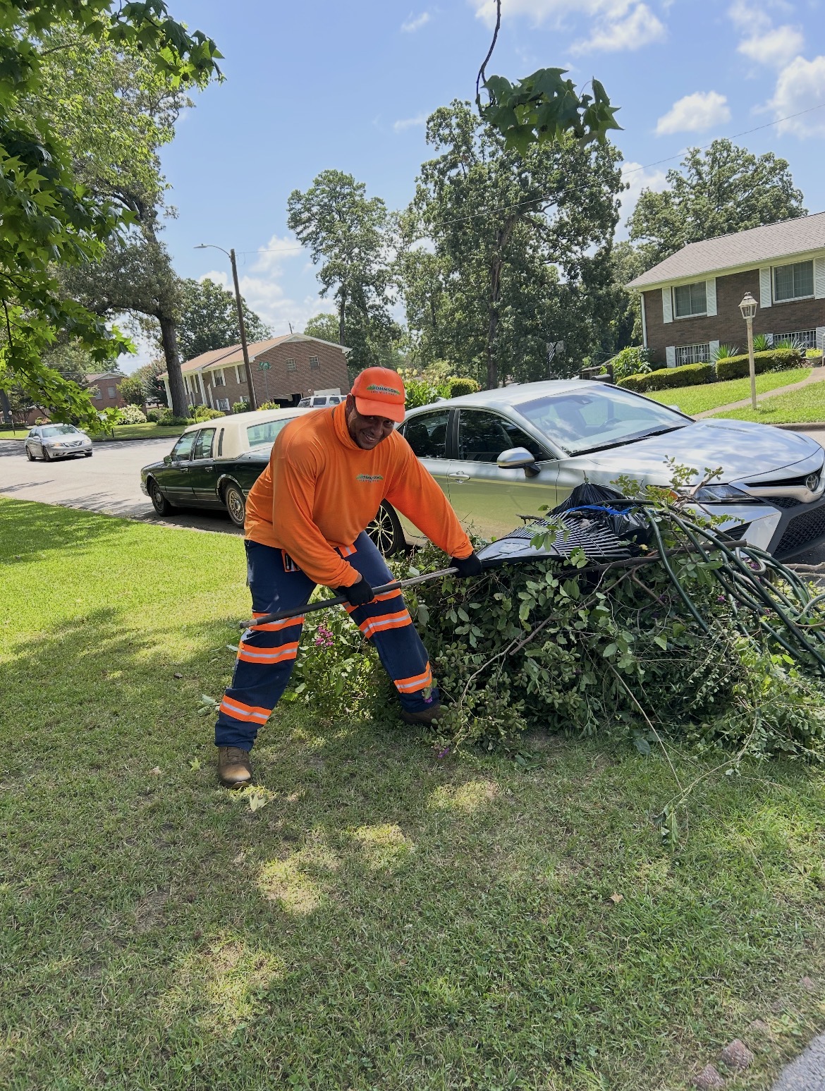 Our crew on the job — debris cleanup in progress